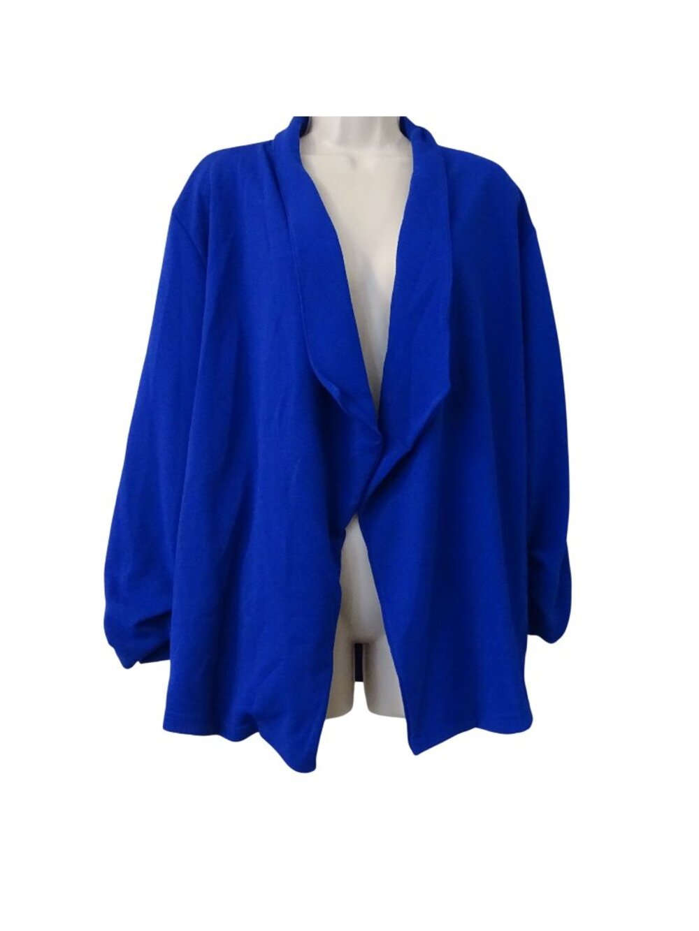 Doublju Royal Blue Open Front Cardigan Jacket Women Size L Long Sleeves Casual